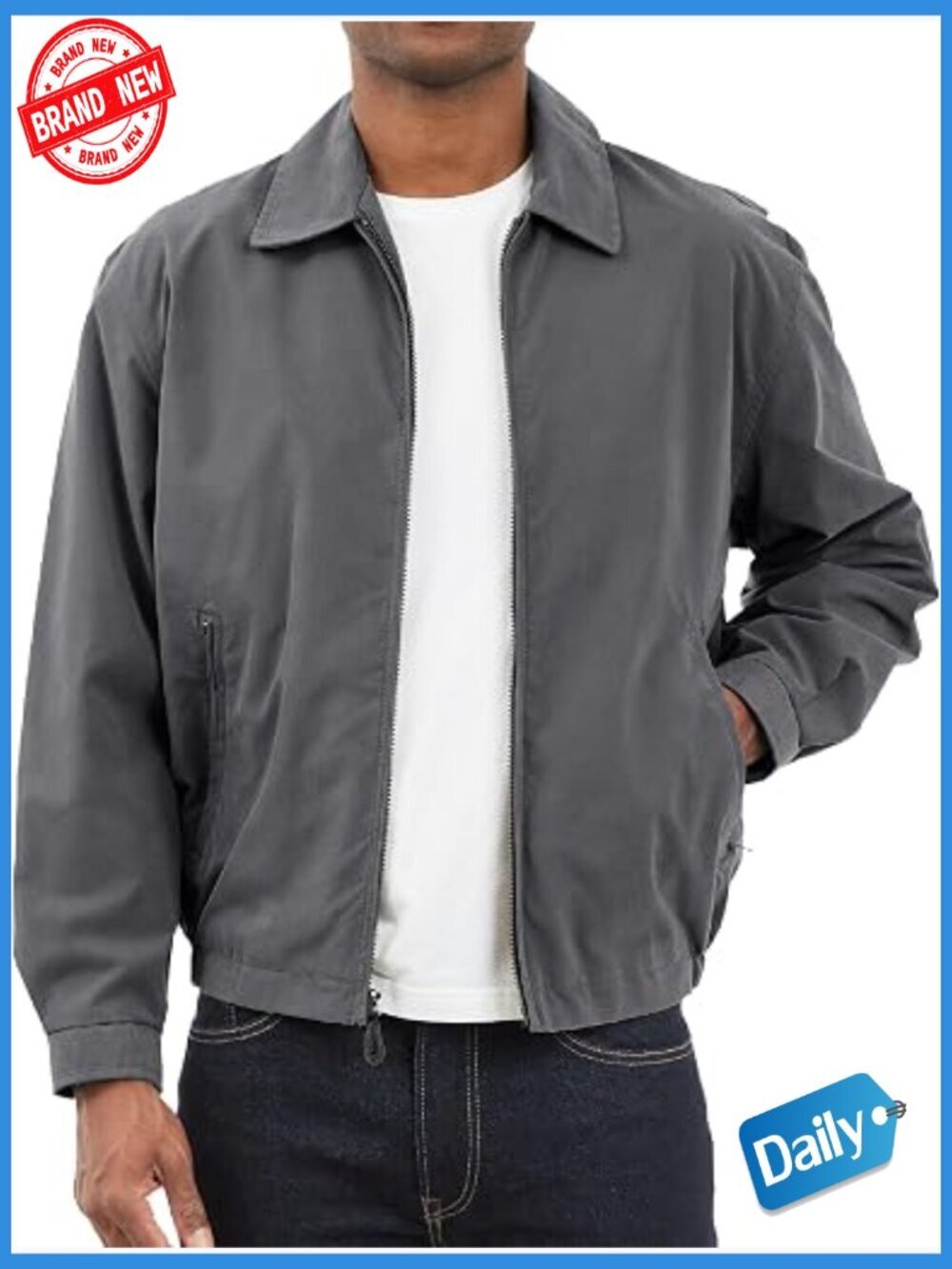 Men's Lightweight Zip-Front Golf Jacket - Regular Fit